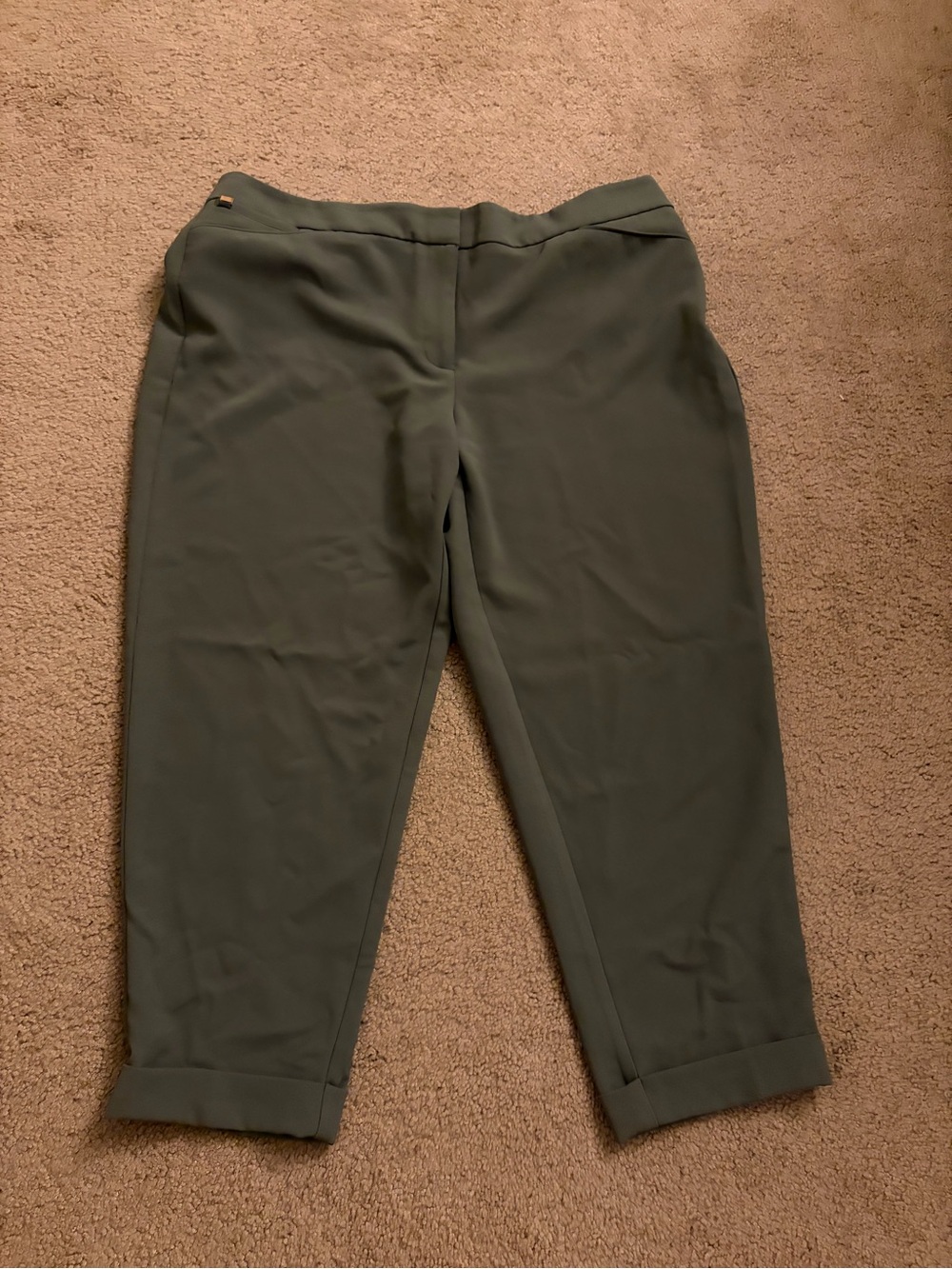 White House Black Market Olive Cropped Slim Pants